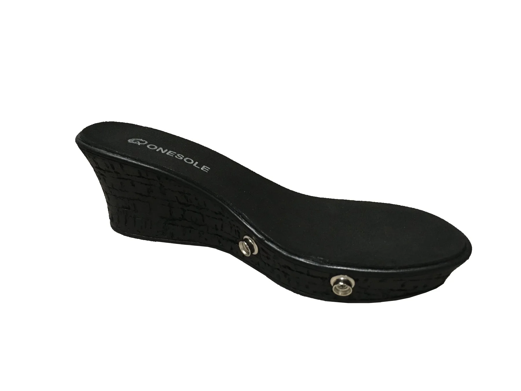 * Casual Eve Black Cork Wedge*