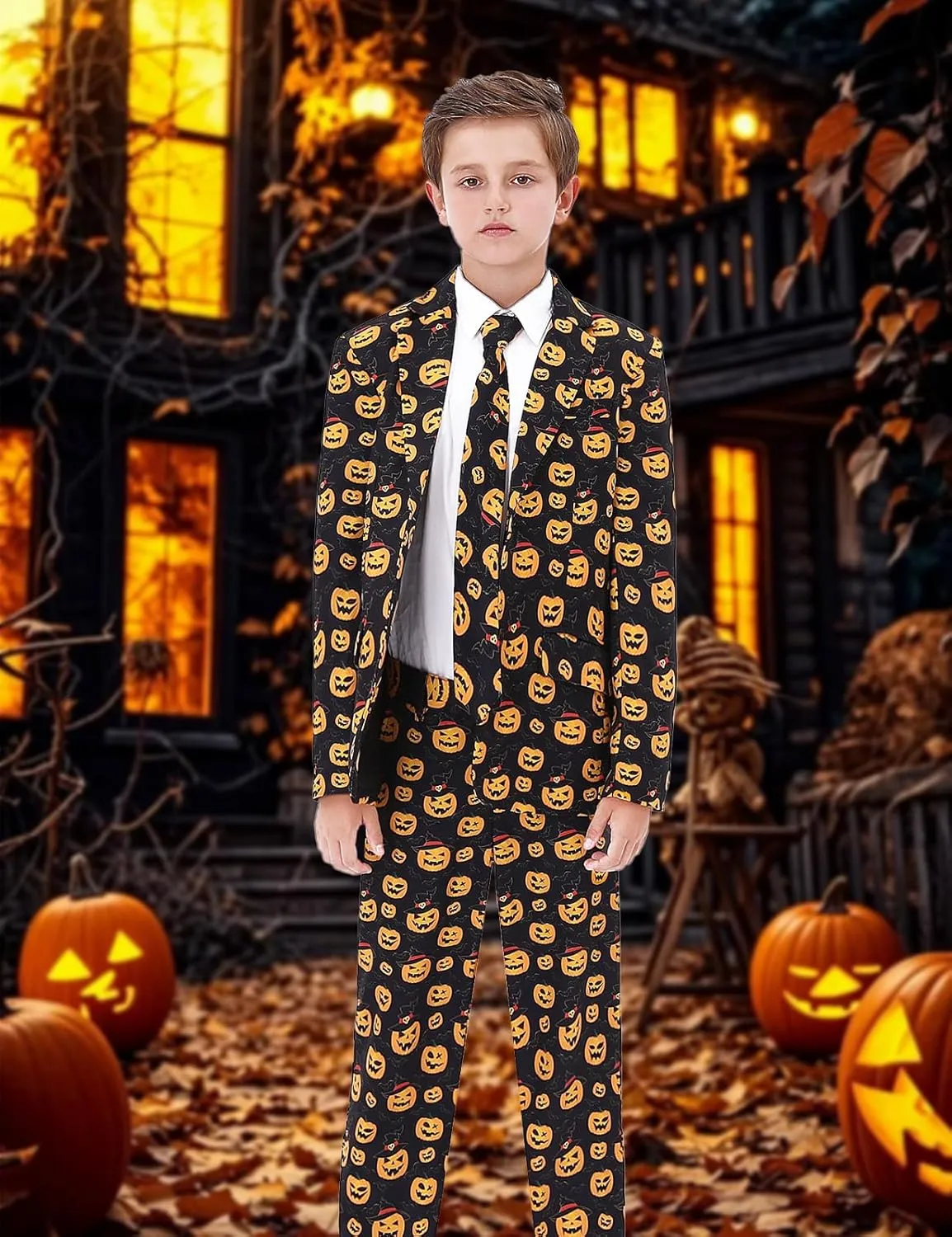 A&J DESIGN Boys Funny Print Suit for 6-16 Years