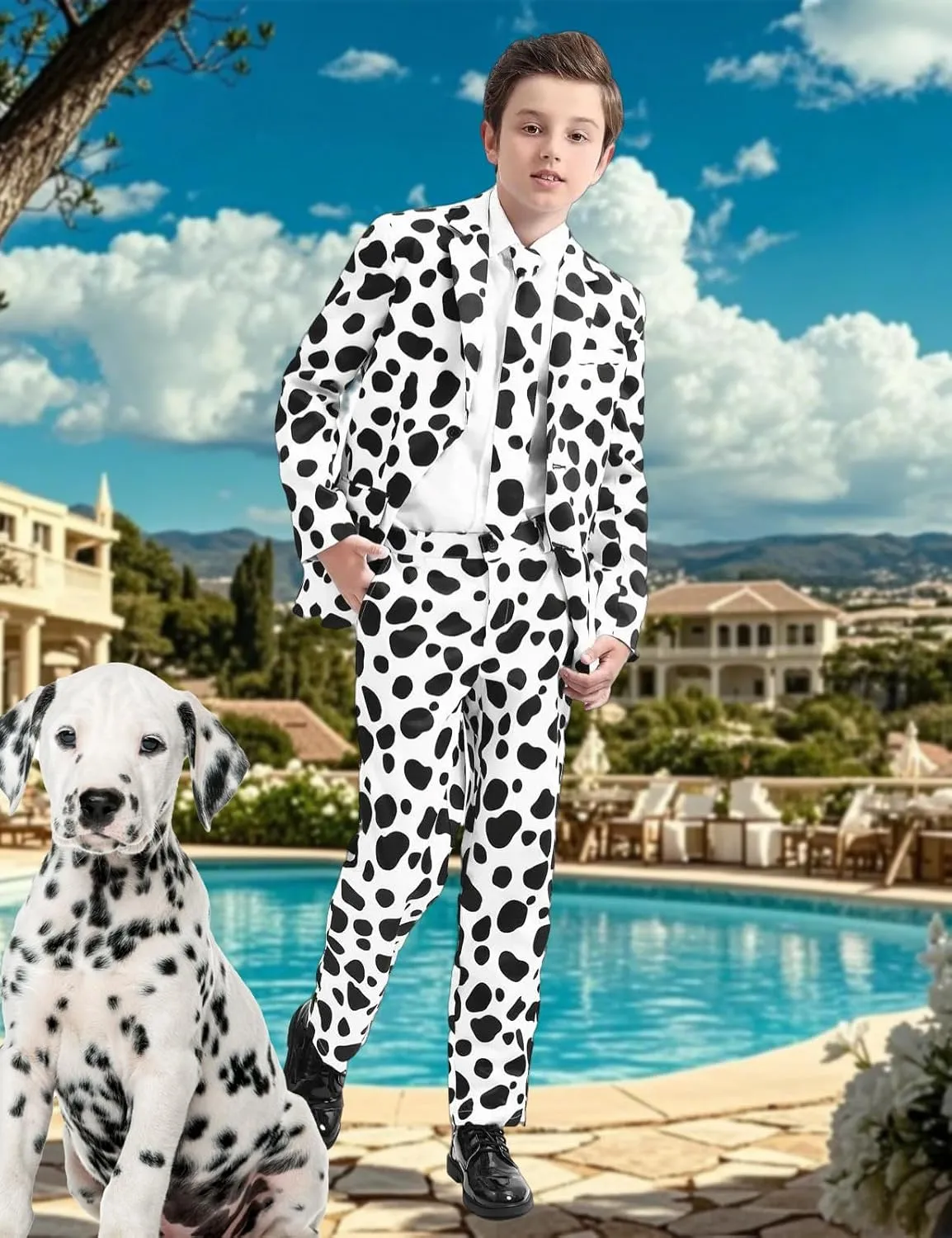 A&J DESIGN Boys Funny Print Suit for 6-16 Years