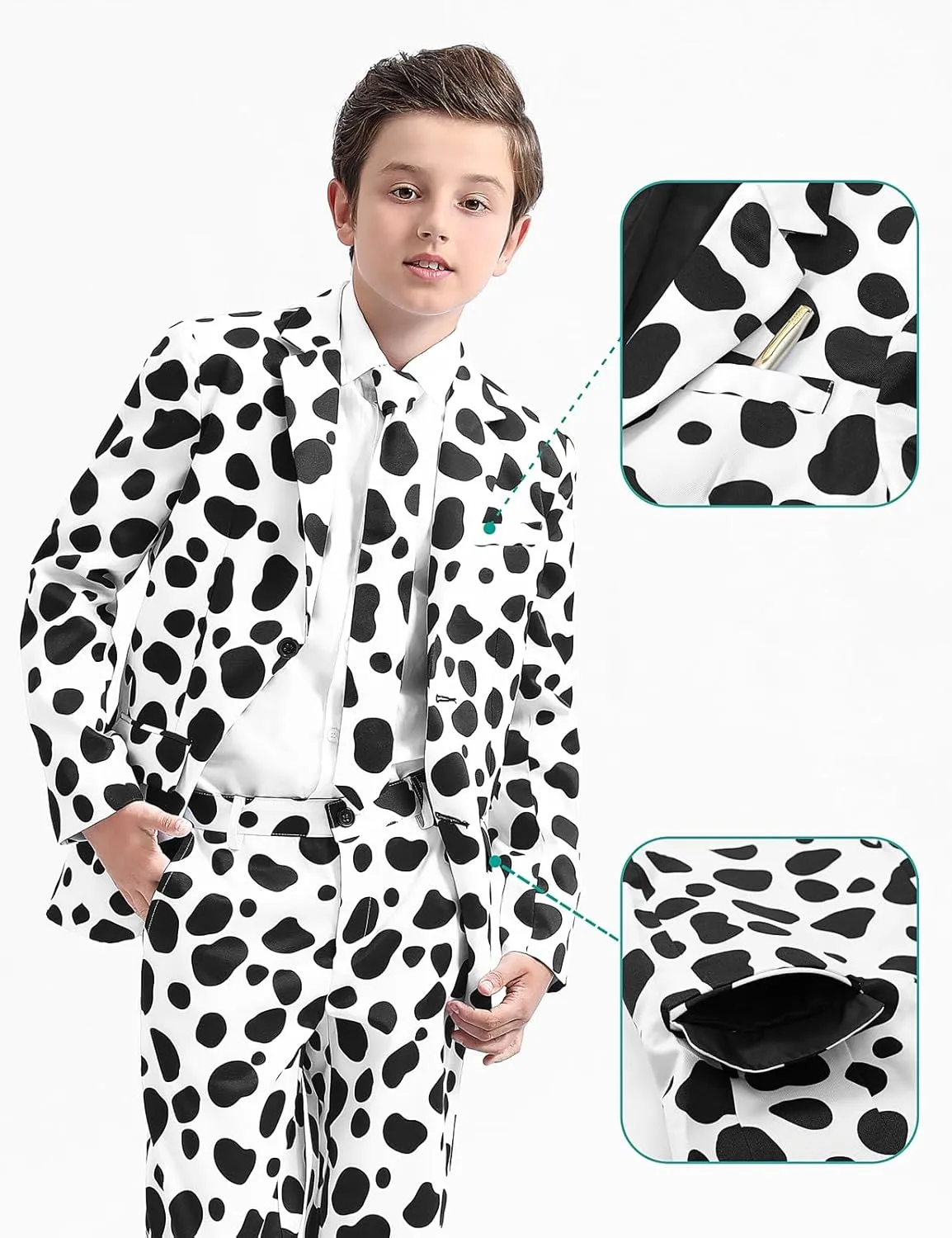 A&J DESIGN Boys Funny Print Suit for 6-16 Years