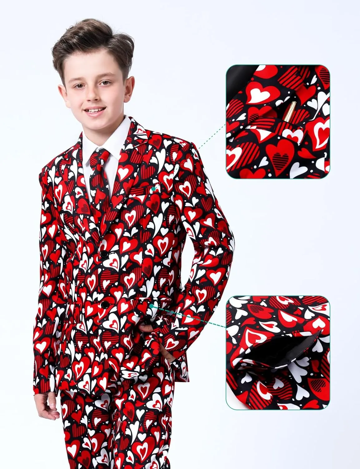 A&J DESIGN Boys Funny Print Suit for 6-16 Years