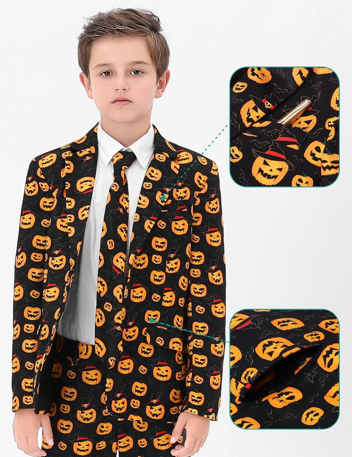 A&J DESIGN Boys Funny Print Suit for 6-16 Years