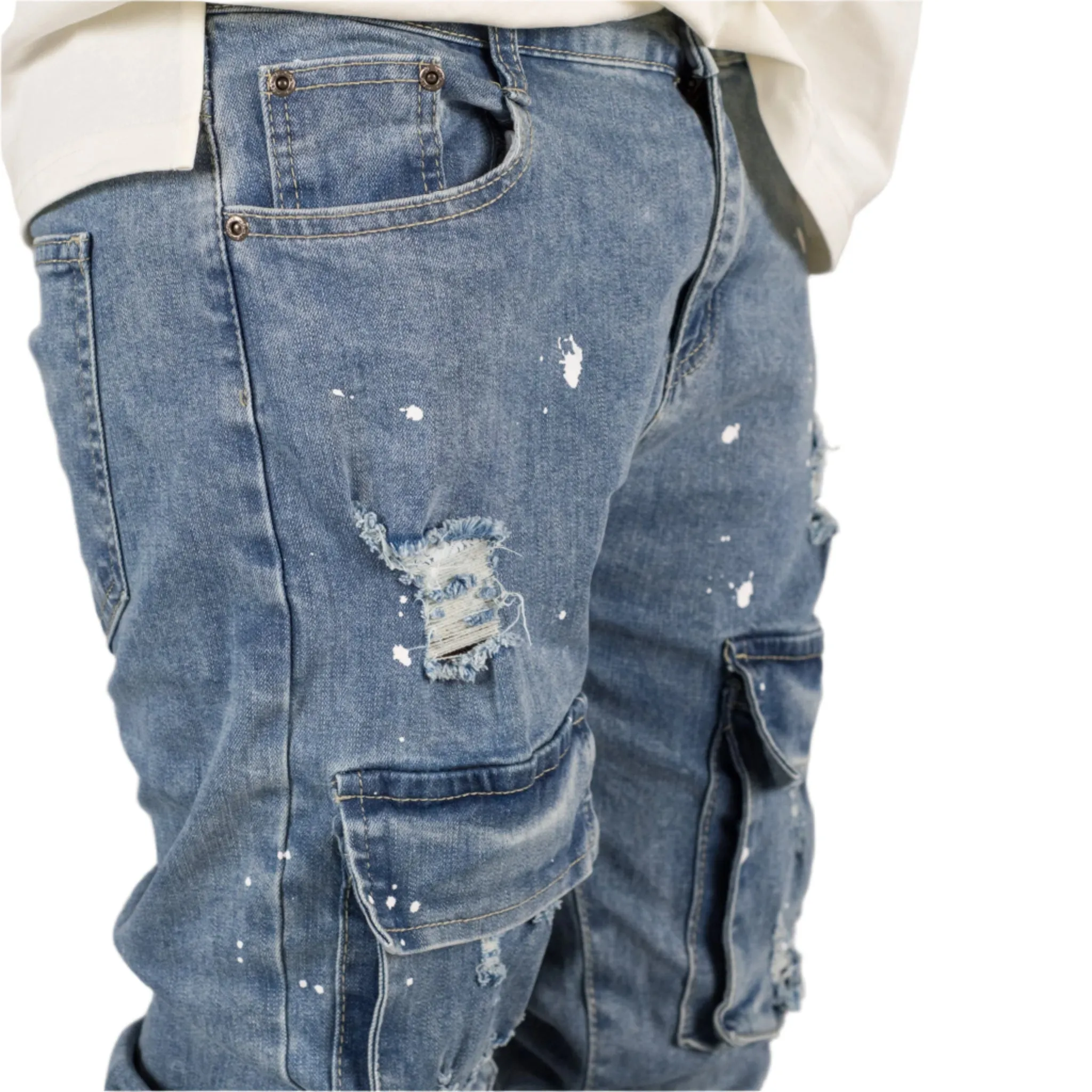 Alive Skinny Distressed Cargo Jeans ONLY