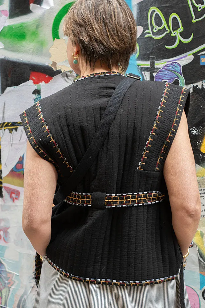 Ba&sh Clevie Black Embroidered Vest