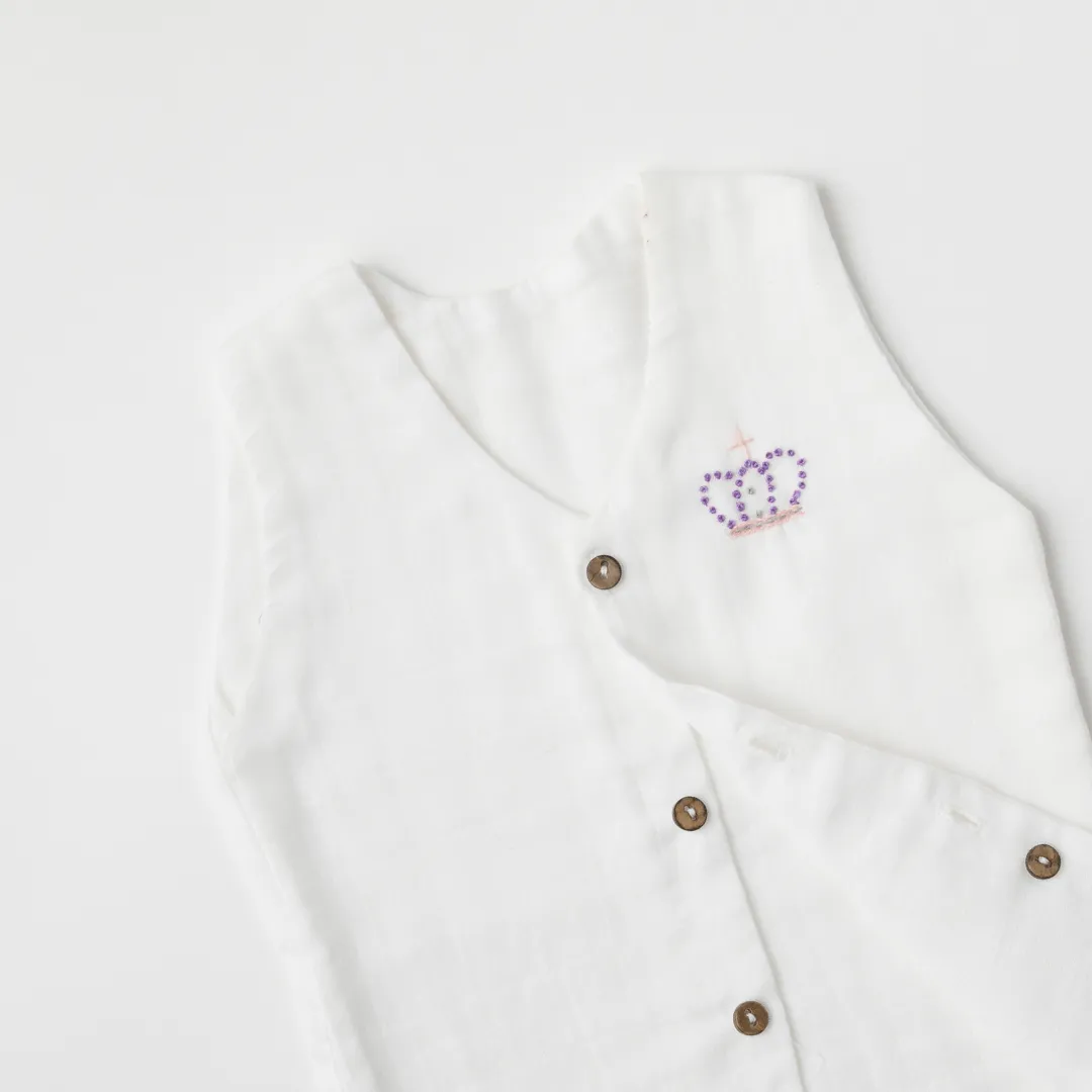 Baby Muslin Vests - Set of 3 (Pink, Grey, White)