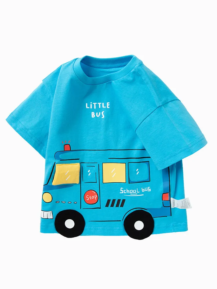 Balabala Toddler Boys' Graphic Car Tees Cotton Short Sleeve T-Shirt
