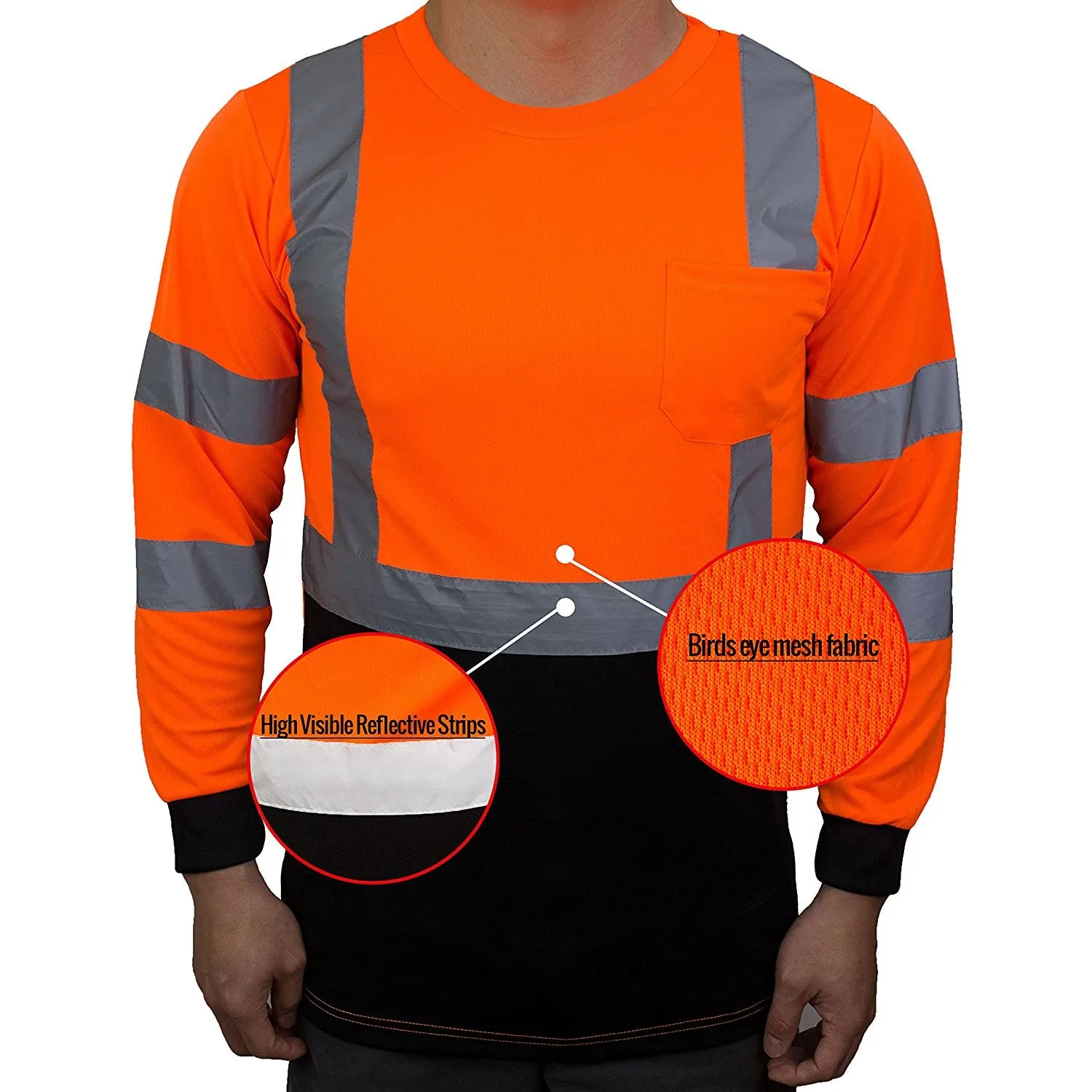 BFL8711;2 Class 3  Hi-Vis T Shirt with Moisture Wicking Mesh-(Lime/ Orange)