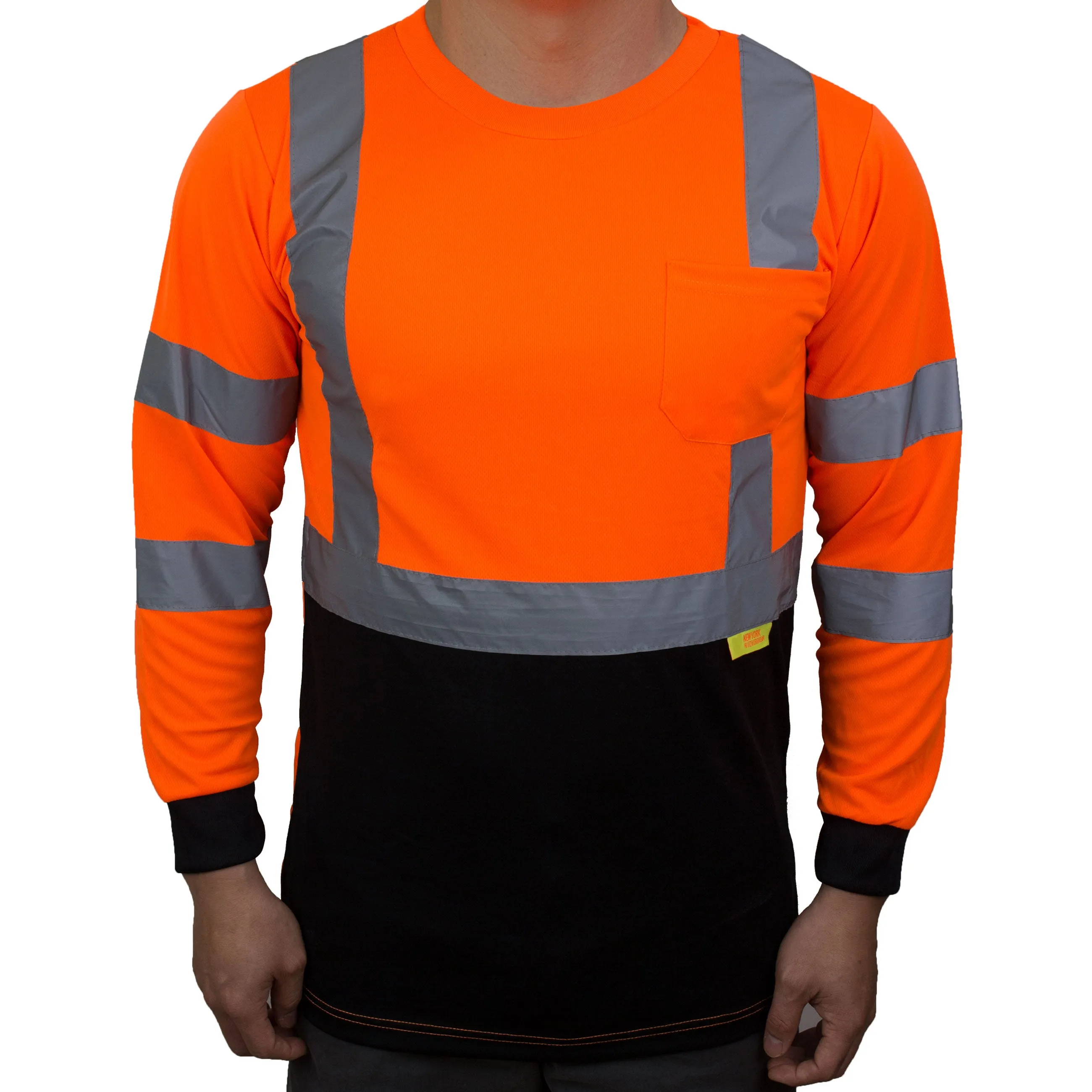 BFL8711;2 Class 3  Hi-Vis T Shirt with Moisture Wicking Mesh-(Lime/ Orange)