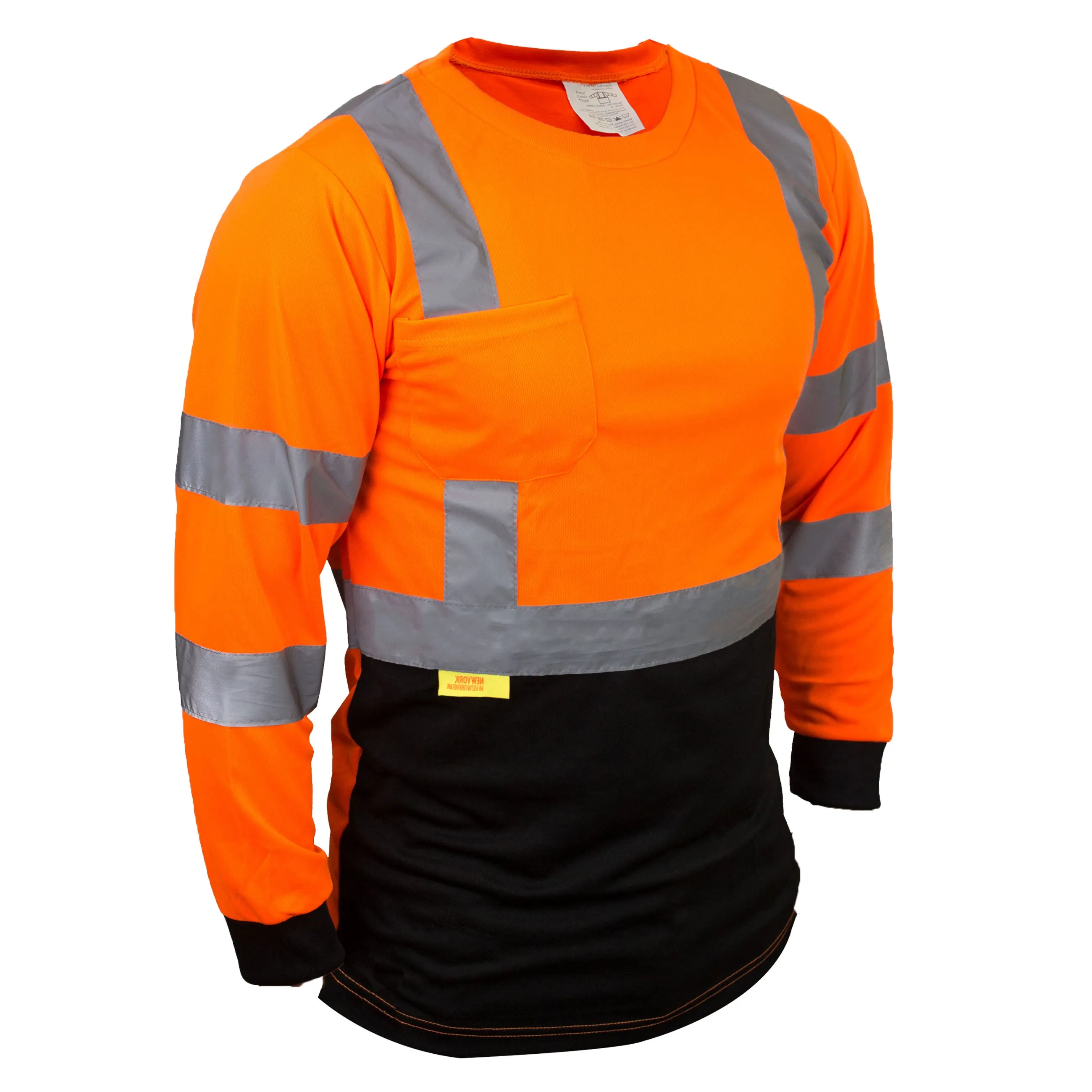 BFL8711;2 Class 3  Hi-Vis T Shirt with Moisture Wicking Mesh-(Lime/ Orange)