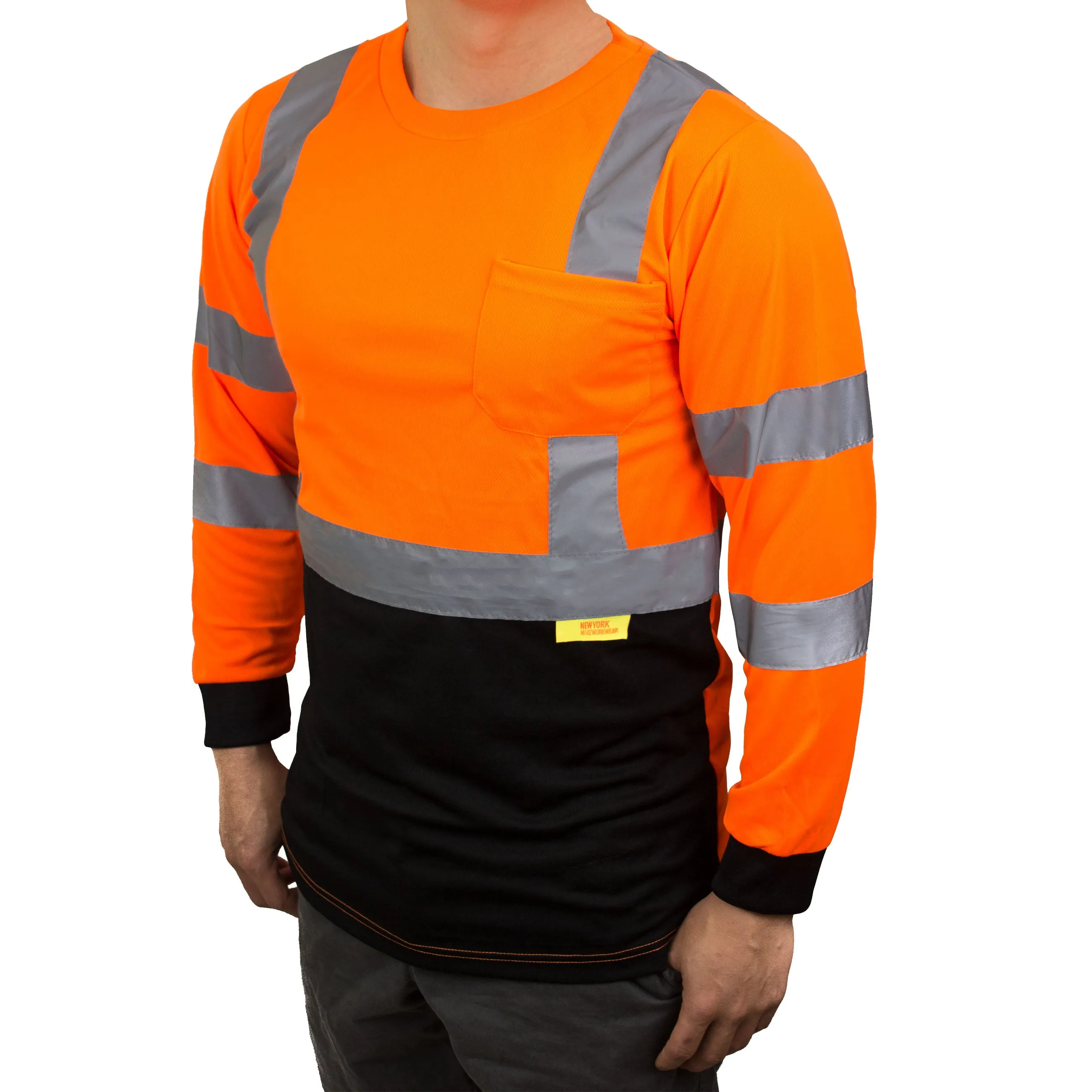 BFL8711;2 Class 3  Hi-Vis T Shirt with Moisture Wicking Mesh-(Lime/ Orange)