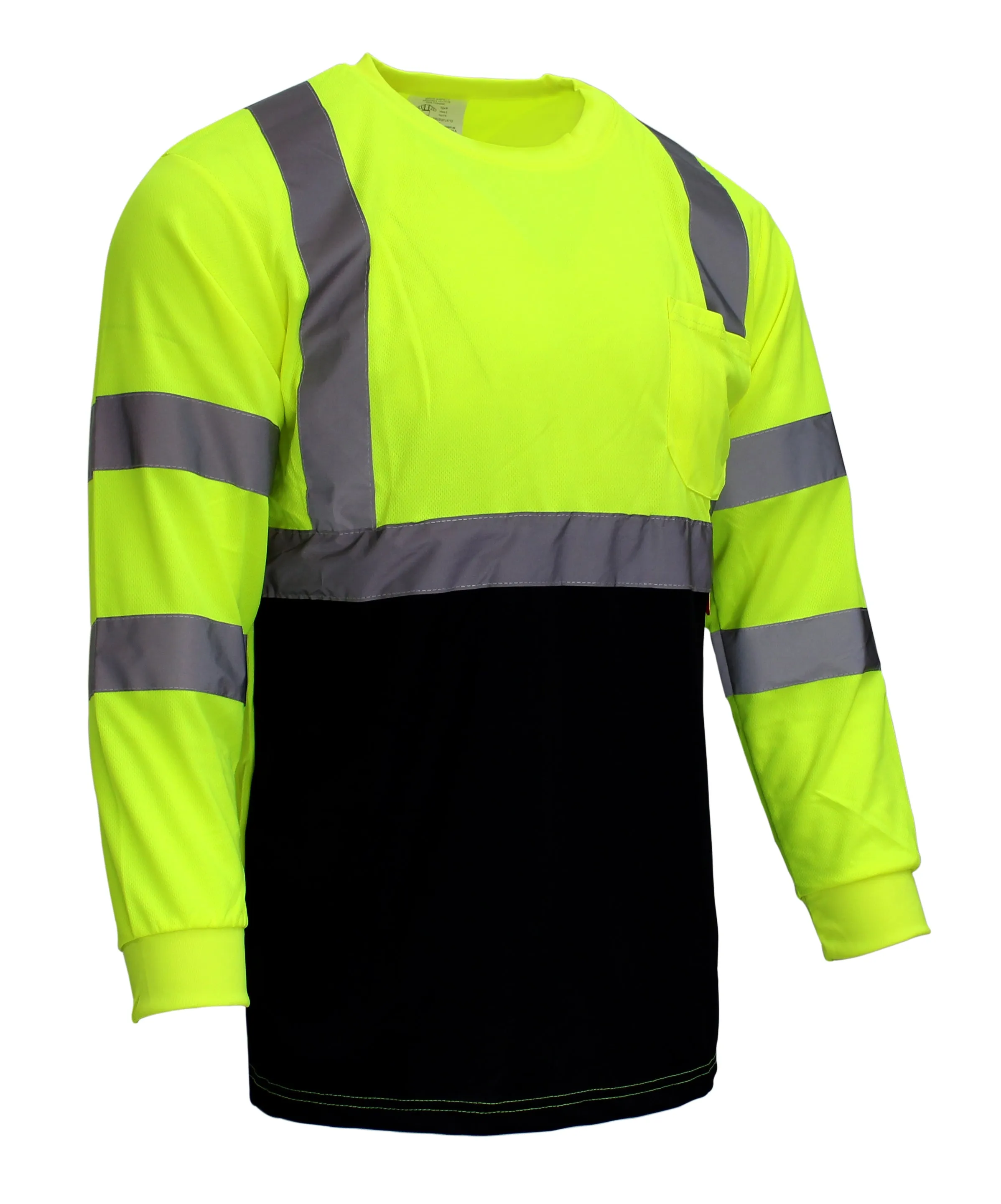 BFL8711;2 Class 3  Hi-Vis T Shirt with Moisture Wicking Mesh-(Lime/ Orange)