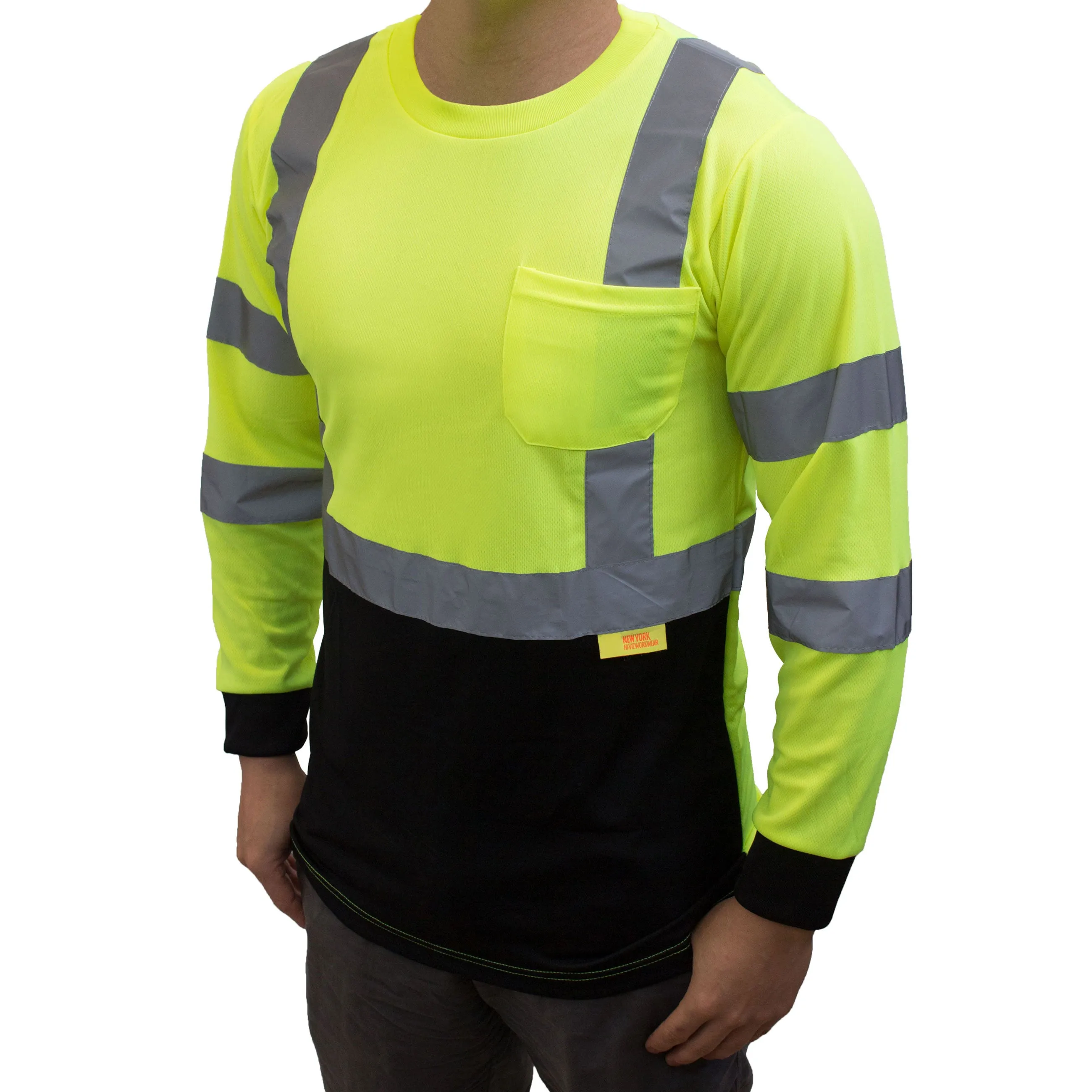 BFL8711;2 Class 3  Hi-Vis T Shirt with Moisture Wicking Mesh-(Lime/ Orange)