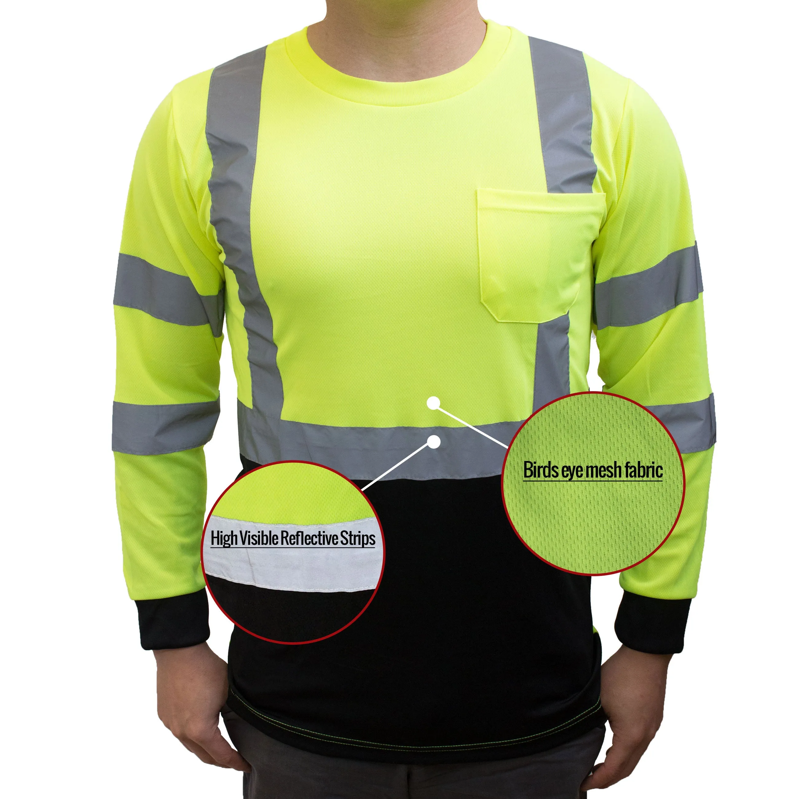 BFL8711;2 Class 3  Hi-Vis T Shirt with Moisture Wicking Mesh-(Lime/ Orange)