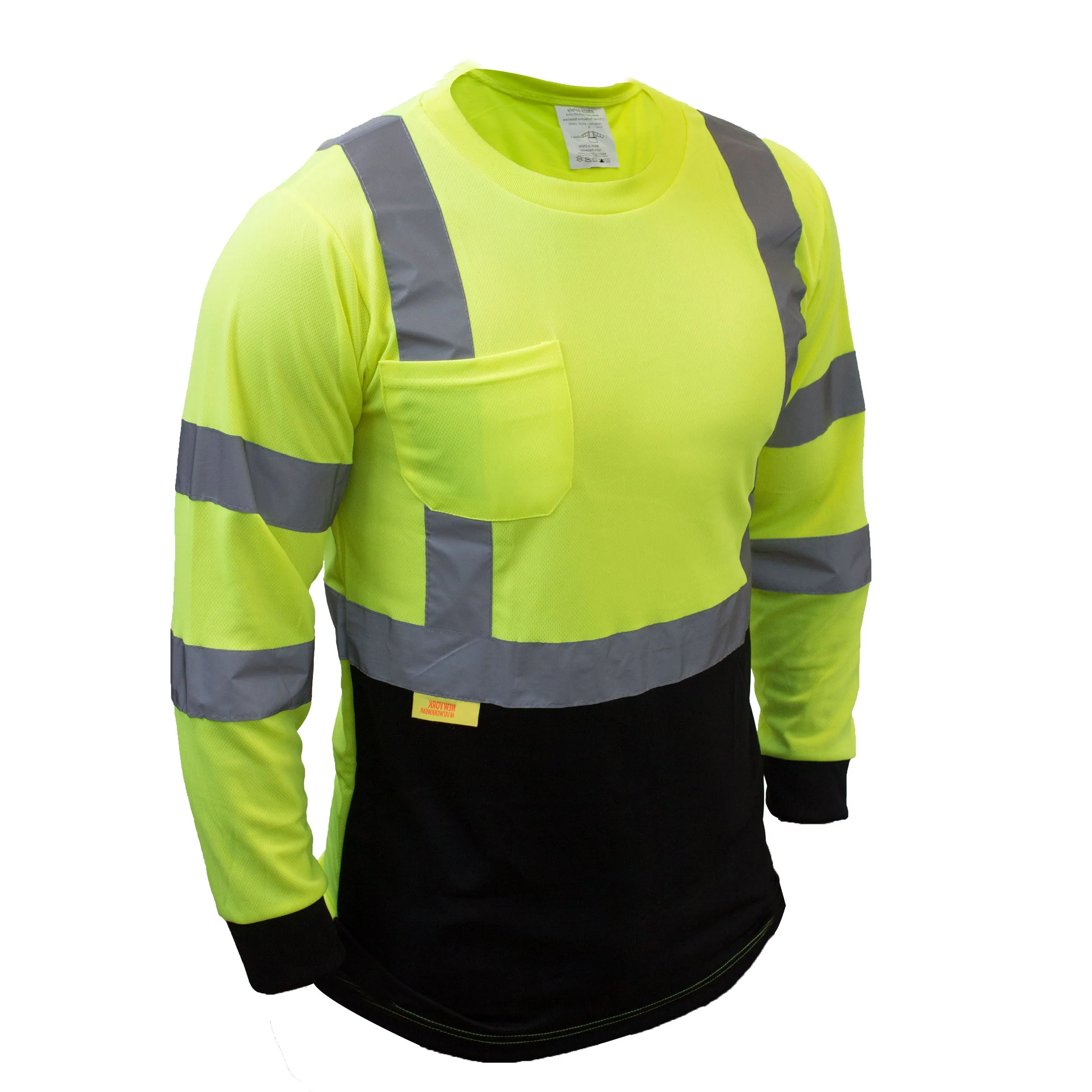 BFL8711;2 Class 3  Hi-Vis T Shirt with Moisture Wicking Mesh-(Lime/ Orange)