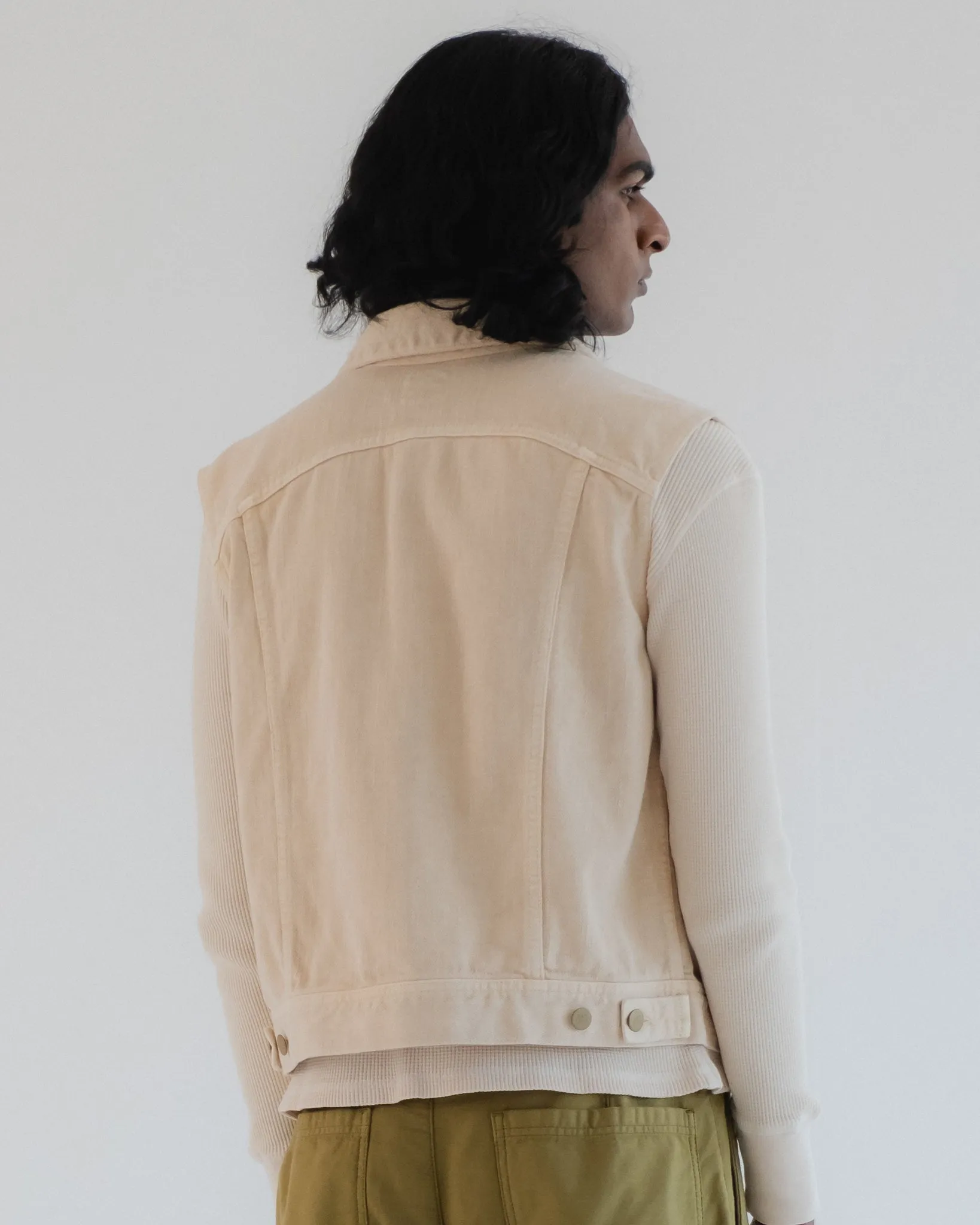 Biker Vest Obi Cotton Cement
