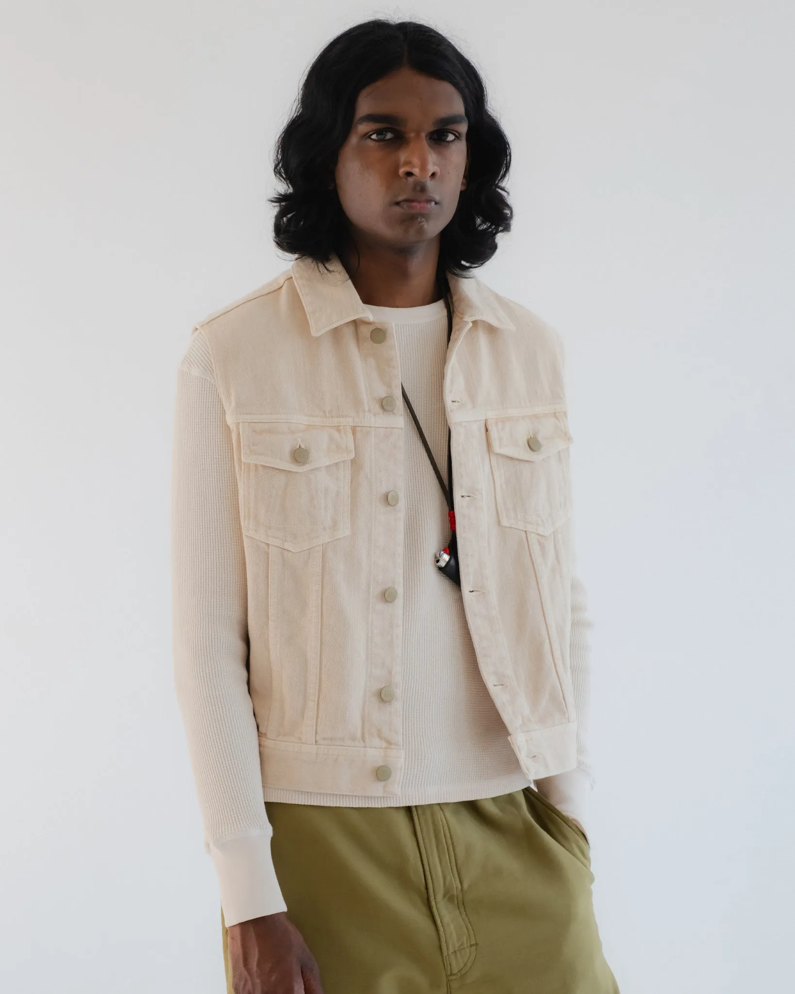 Biker Vest Obi Cotton Cement