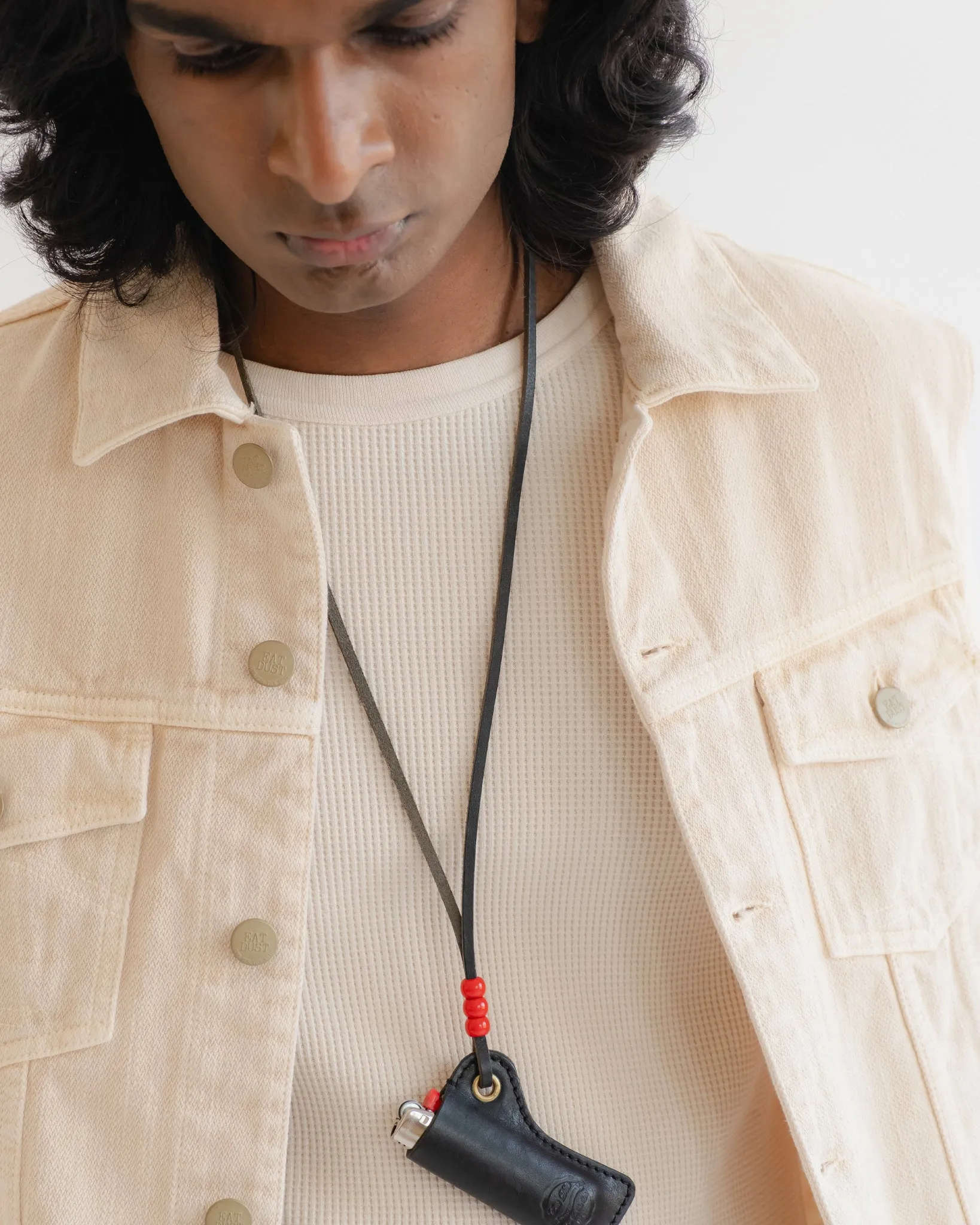 Biker Vest Obi Cotton Cement