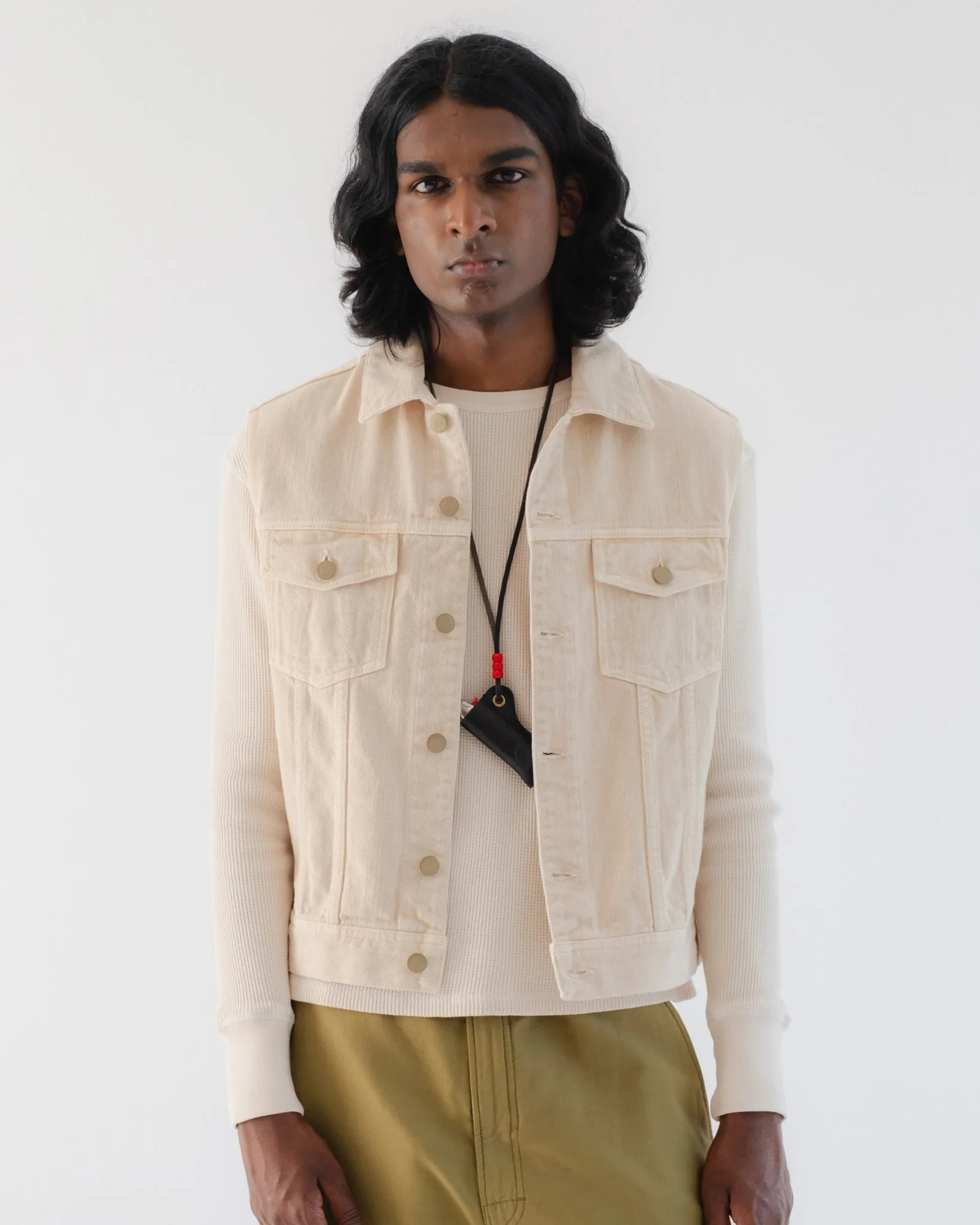 Biker Vest Obi Cotton Cement