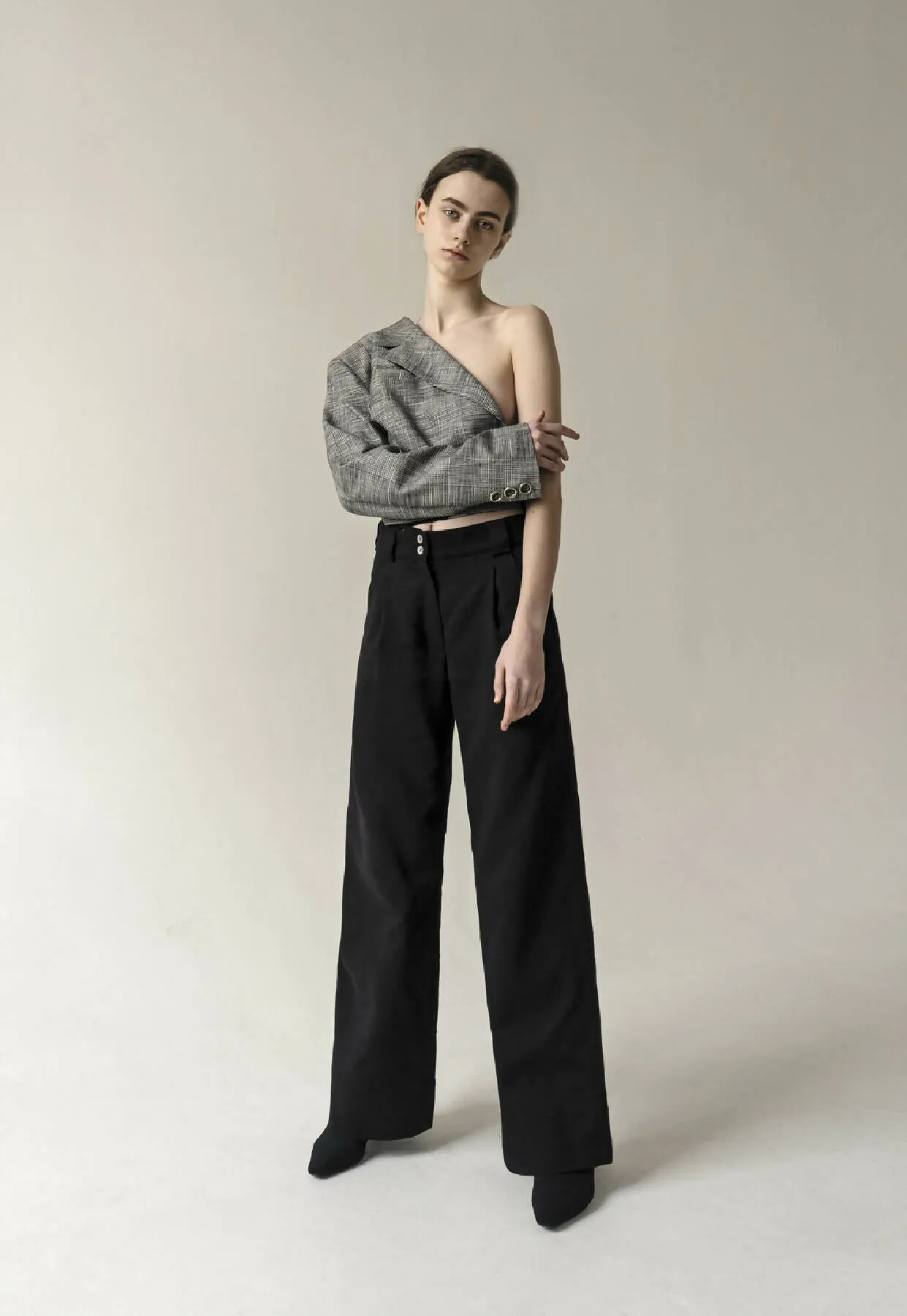 BLACK HALF MOON TROUSERS