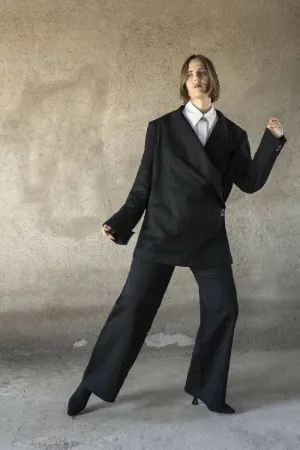 BLACK HALF MOON TROUSERS