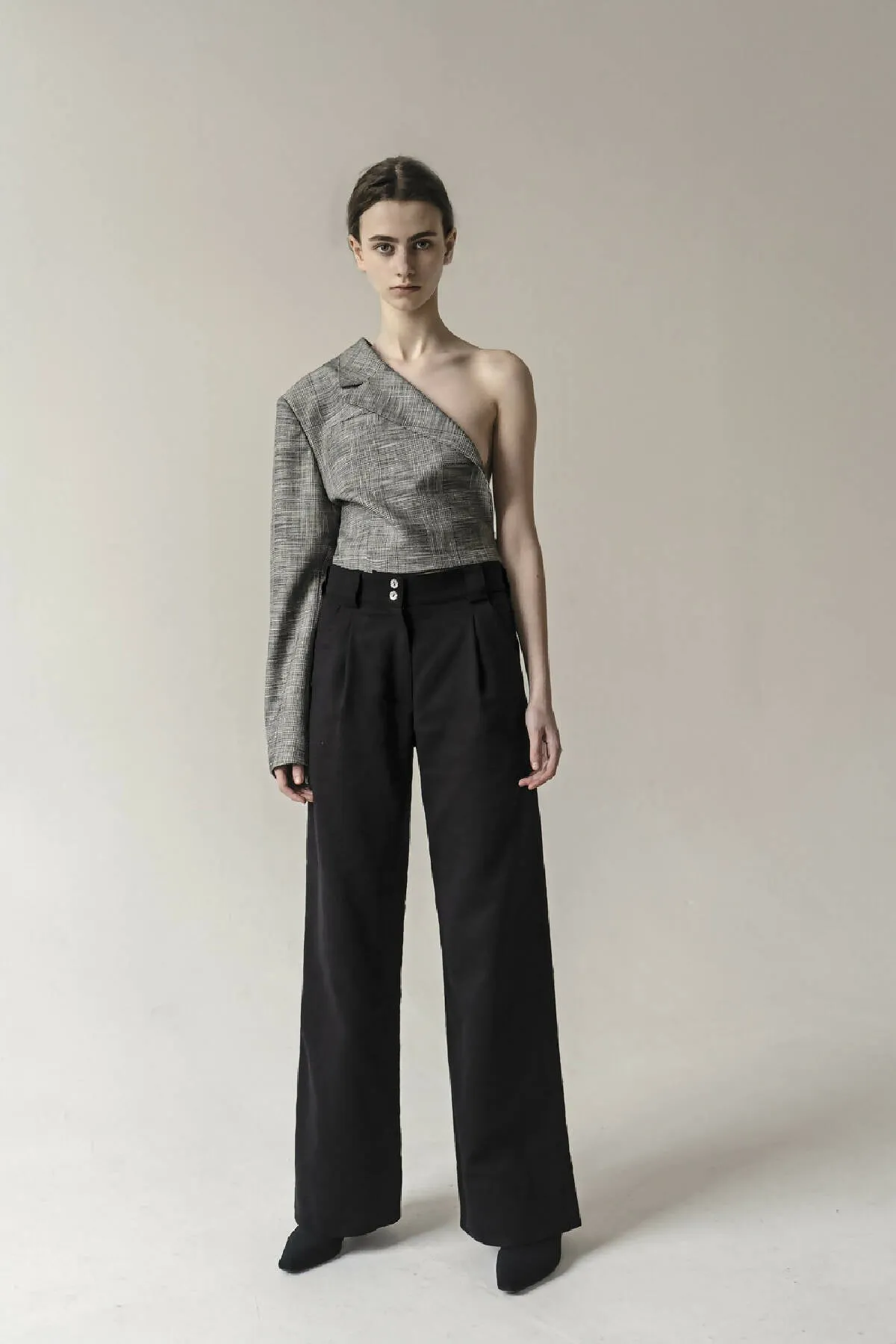 BLACK HALF MOON TROUSERS
