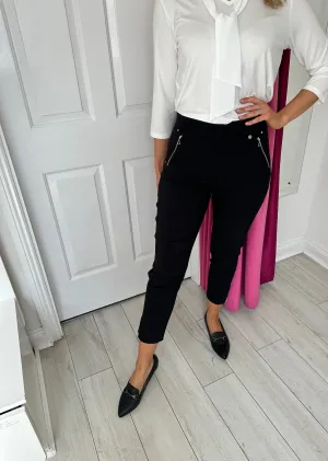 Black Nena Trousers With Ankle Zips
