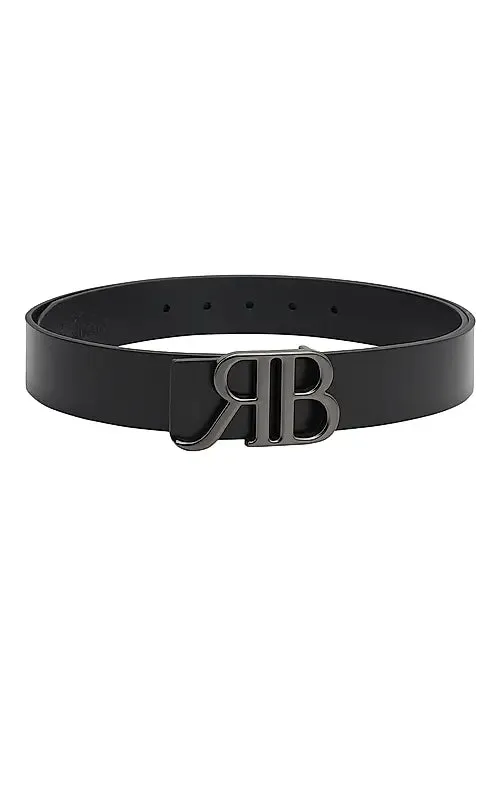 Black Plain Leather Men's Belt