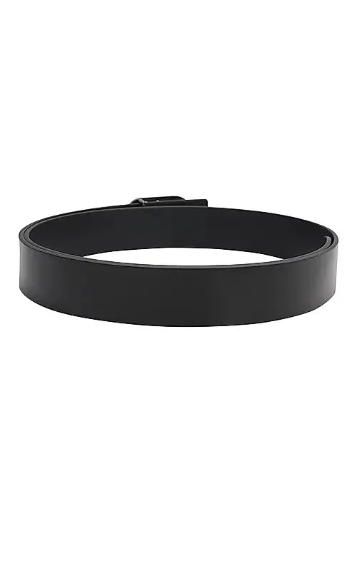 Black Plain Leather Men's Belt