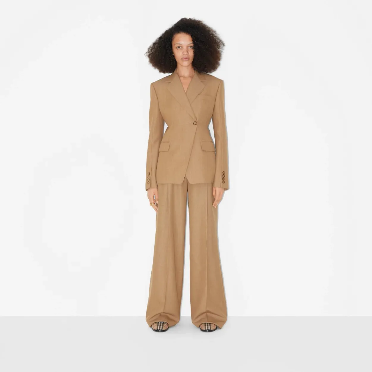 BURBERRY PLEATED WOOL WIDE-LEG TROUSERS