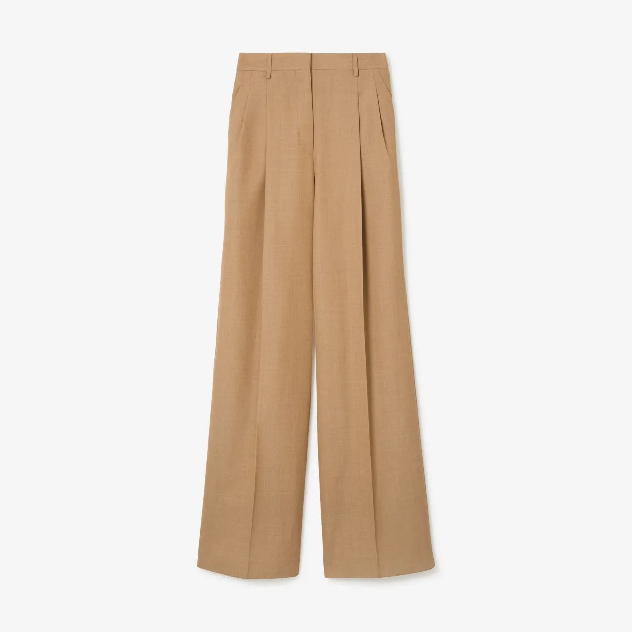 BURBERRY PLEATED WOOL WIDE-LEG TROUSERS