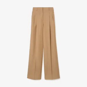 BURBERRY PLEATED WOOL WIDE-LEG TROUSERS