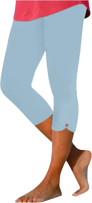 Capri Leggings for Women Dressy Cropped High Waist Yoga Pants Workout Pants Compression Leggings Stretchy Capris