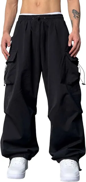 Cargo Pant for Men Cotton Casual Joggers Elastic Waist Cargo Combat Work Pant with Multiple Pockets
