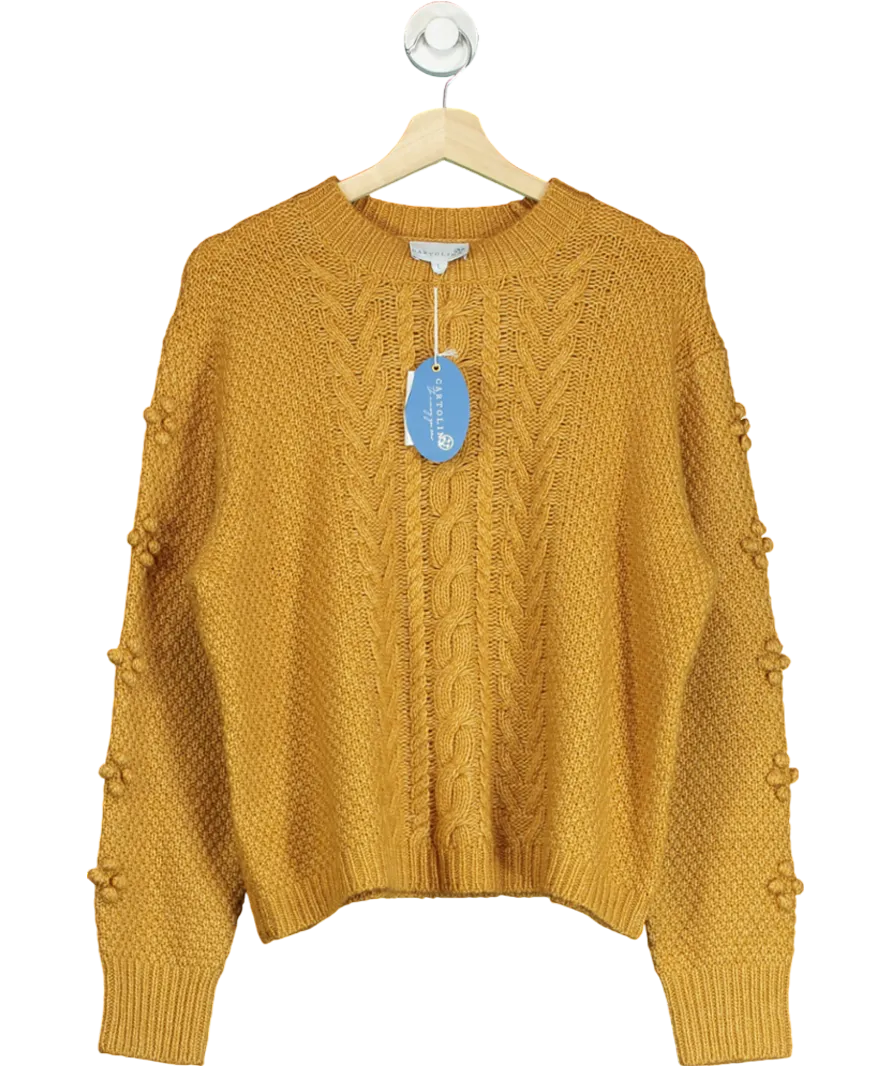 Cartolina Orange Amie Cashmere Blend Cable-knit Sweater UK L