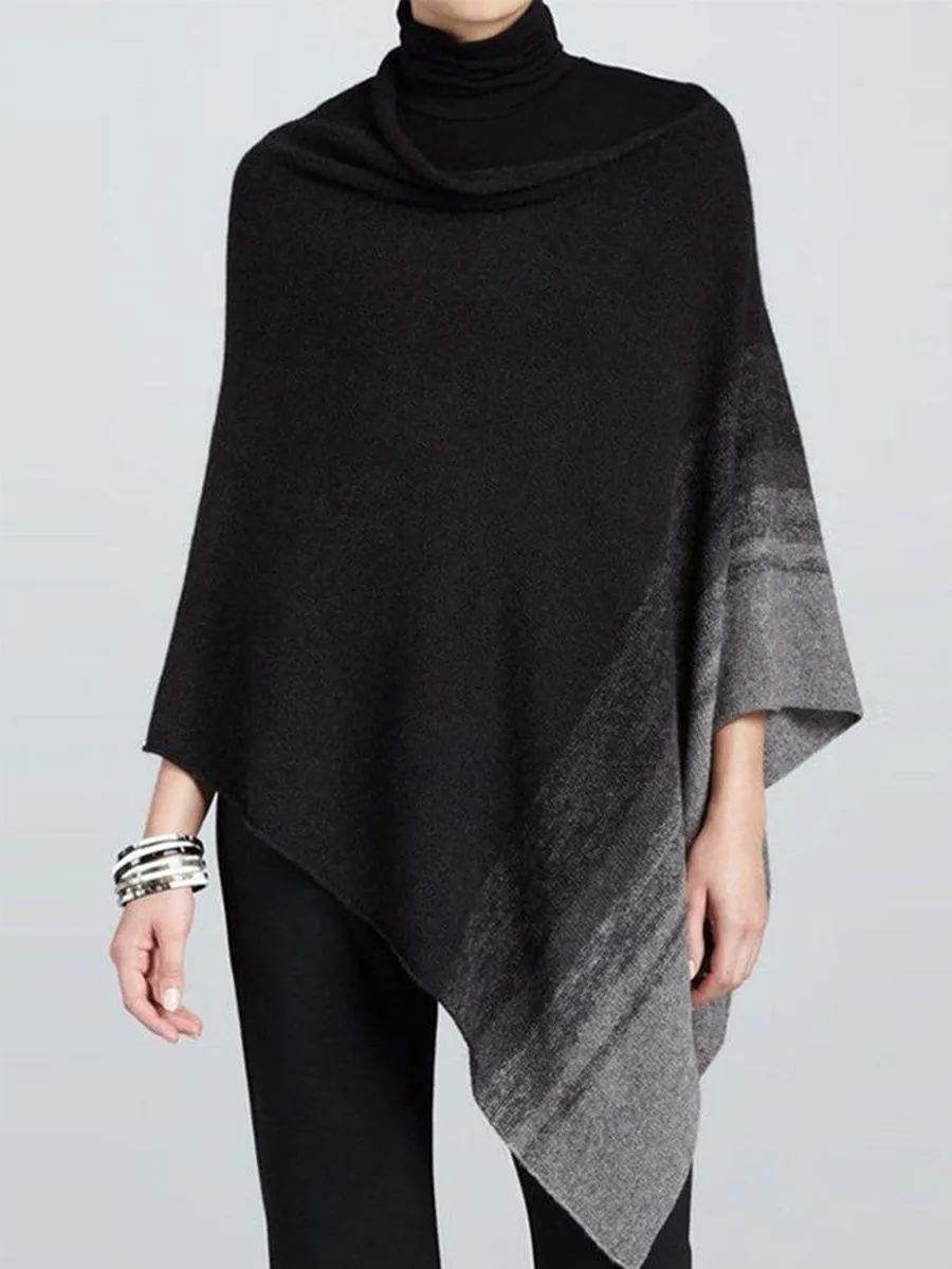 Casual High Collar Gradient Shirts & Tops
