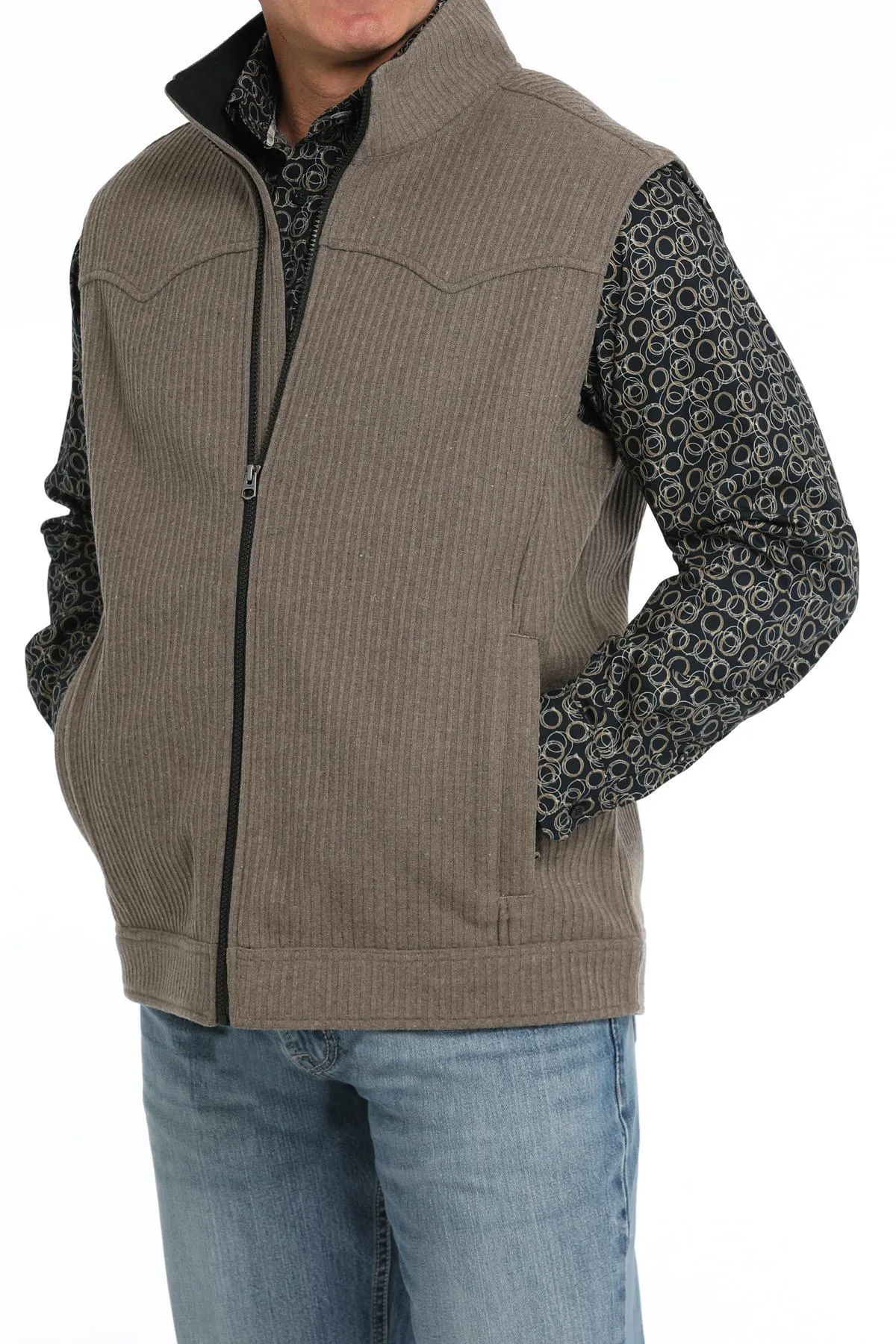 Cinch Men's Bonded Wooly Vest - Charcoal/Khaki