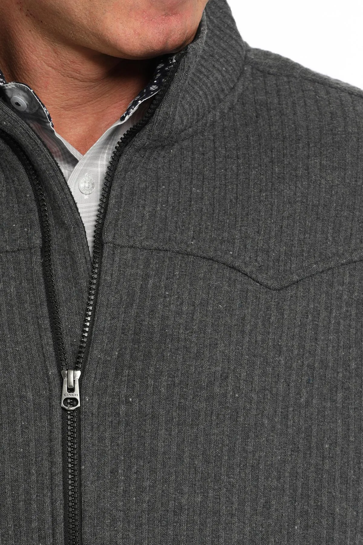 Cinch Men's Bonded Wooly Vest - Charcoal/Khaki