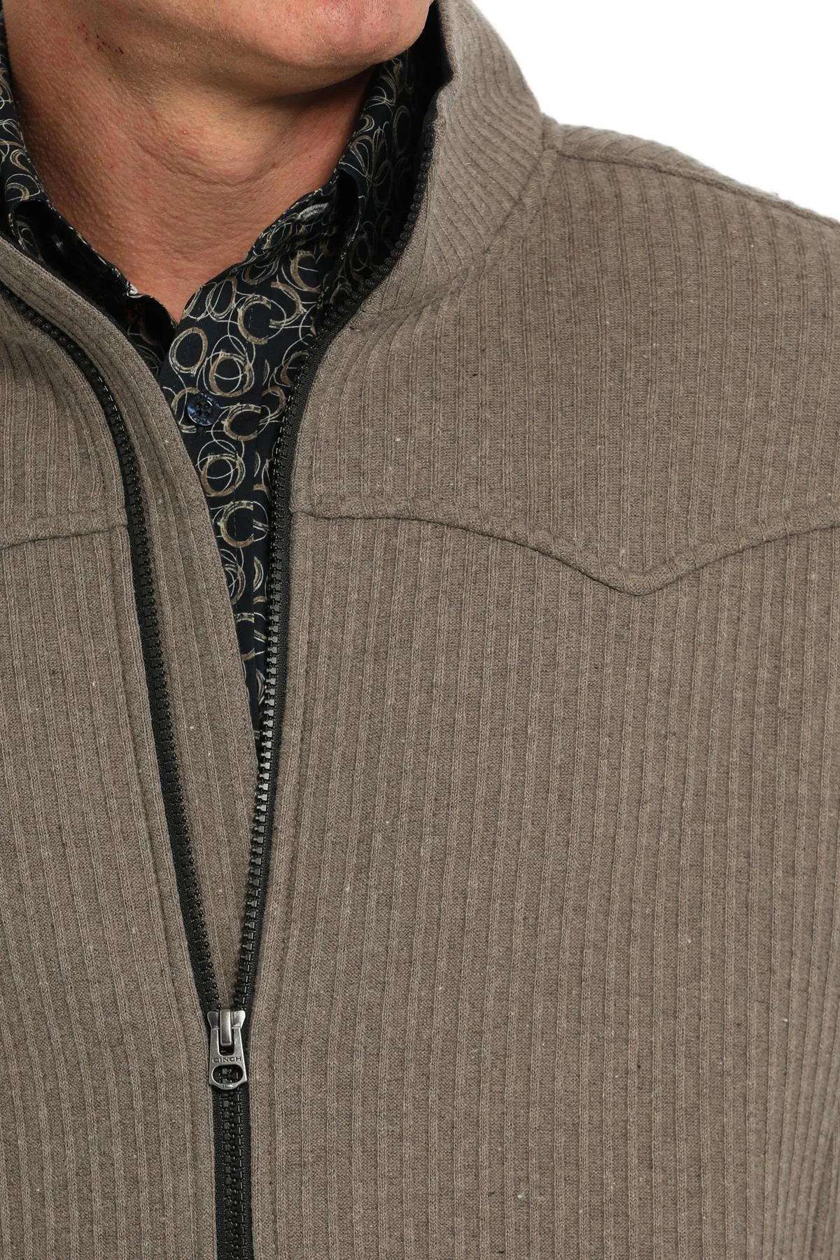 Cinch Men's Bonded Wooly Vest - Charcoal/Khaki
