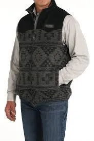 Cinch Men's Wool Vest In Navy/ Brown Aztec MWV154312X