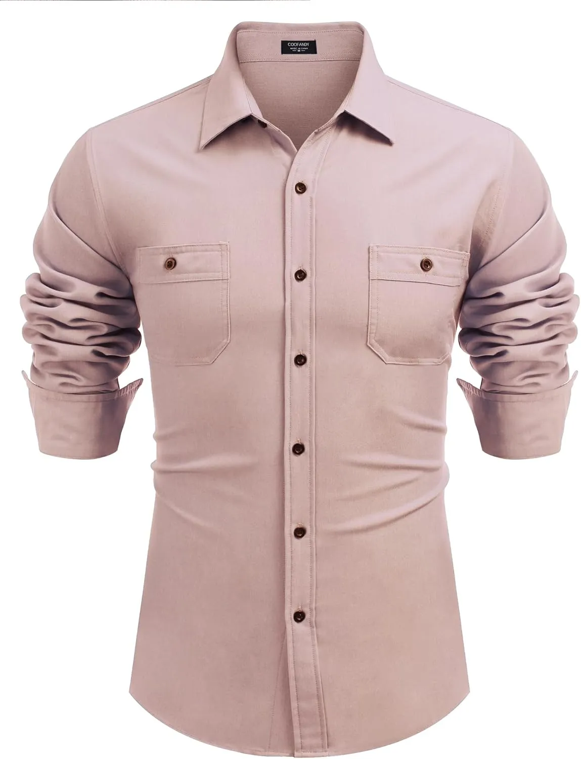 COOFANDY Mens Casual Button Down Shirts Long Sleeve Wrinkle Free Untucked Dress Shirts