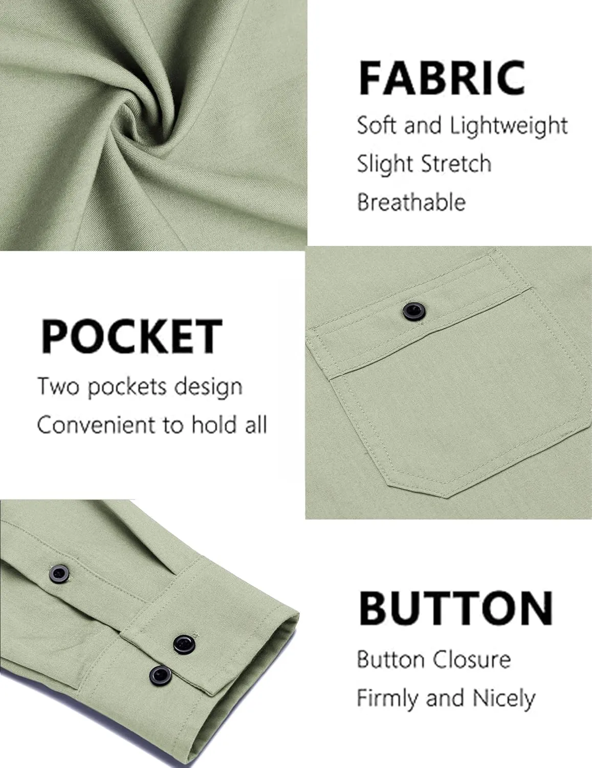 COOFANDY Mens Casual Button Down Shirts Long Sleeve Wrinkle Free Untucked Dress Shirts