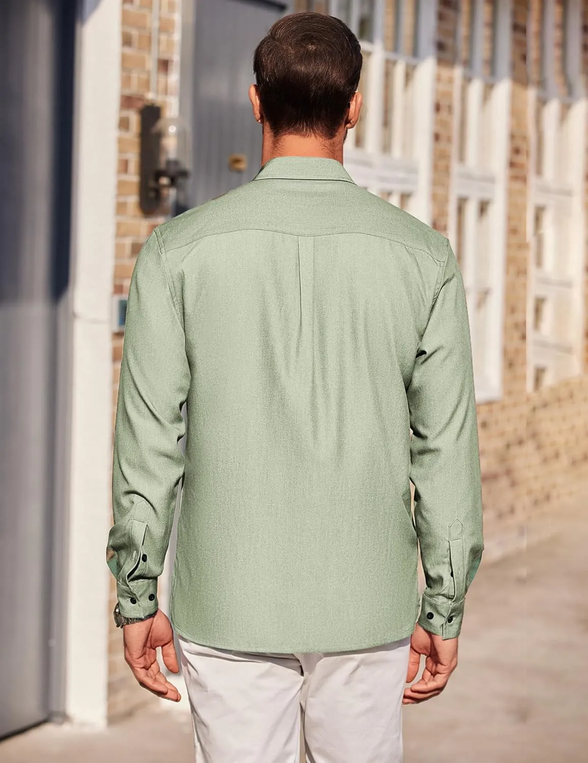 COOFANDY Mens Casual Button Down Shirts Long Sleeve Wrinkle Free Untucked Dress Shirts