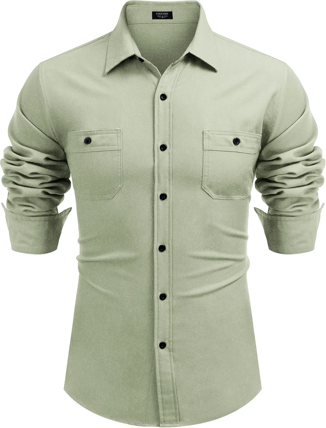 COOFANDY Mens Casual Button Down Shirts Long Sleeve Wrinkle Free Untucked Dress Shirts
