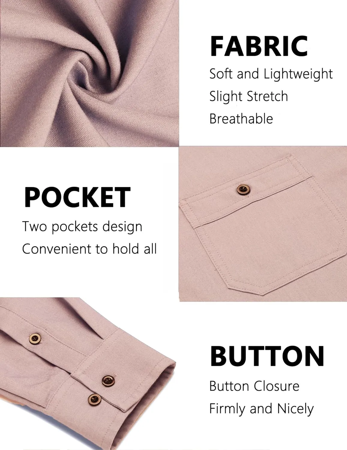 COOFANDY Mens Casual Button Down Shirts Long Sleeve Wrinkle Free Untucked Dress Shirts