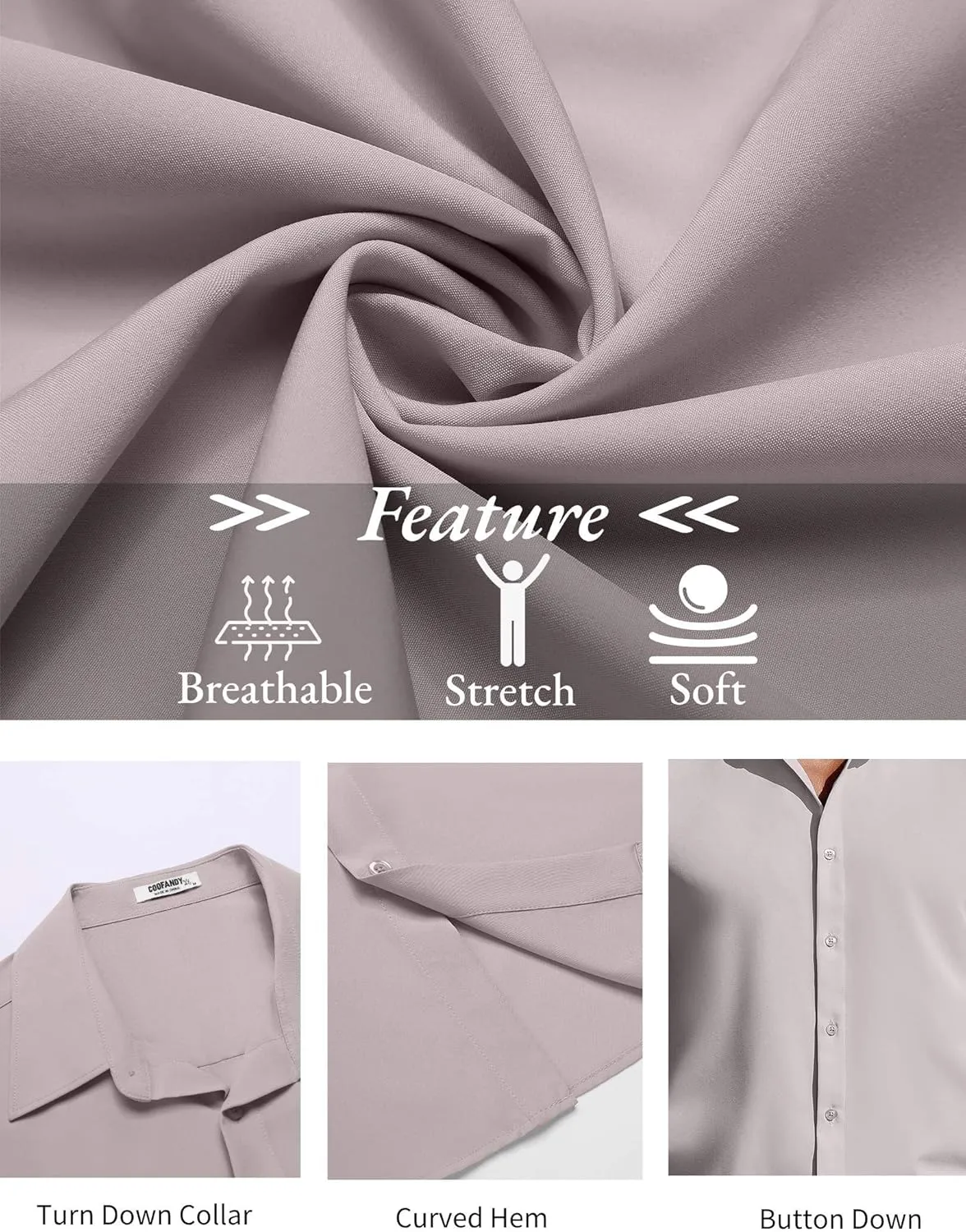 COOFANDY Mens Short Sleeve Button Down Shirts Casual Summer Shirt Untucked Dress Shirts