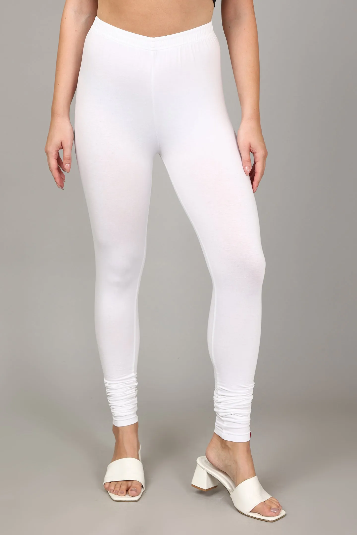 COTTON CHURIDAR LEGGINGS - WHITE