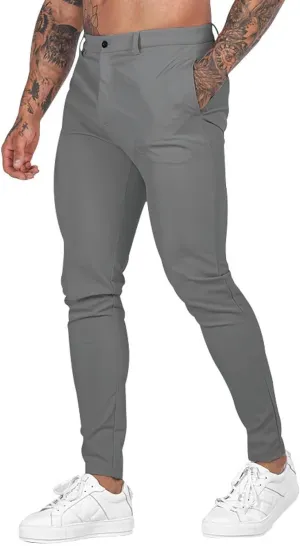CRNTCEM Skinny Leg Golf Pants for Men Slim Fit Stretch Business Work Trousers Anckle Outdoor Casual Sports Chino Suit Pants