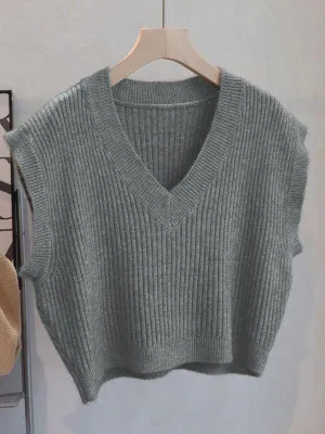 Cropped Sleeveless Ribbed Vest