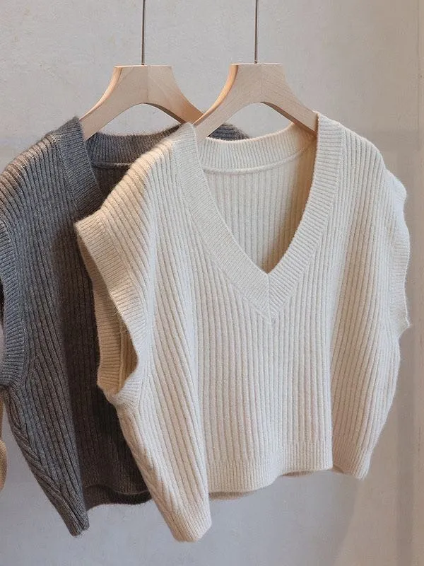 Cropped Sleeveless Ribbed Vest