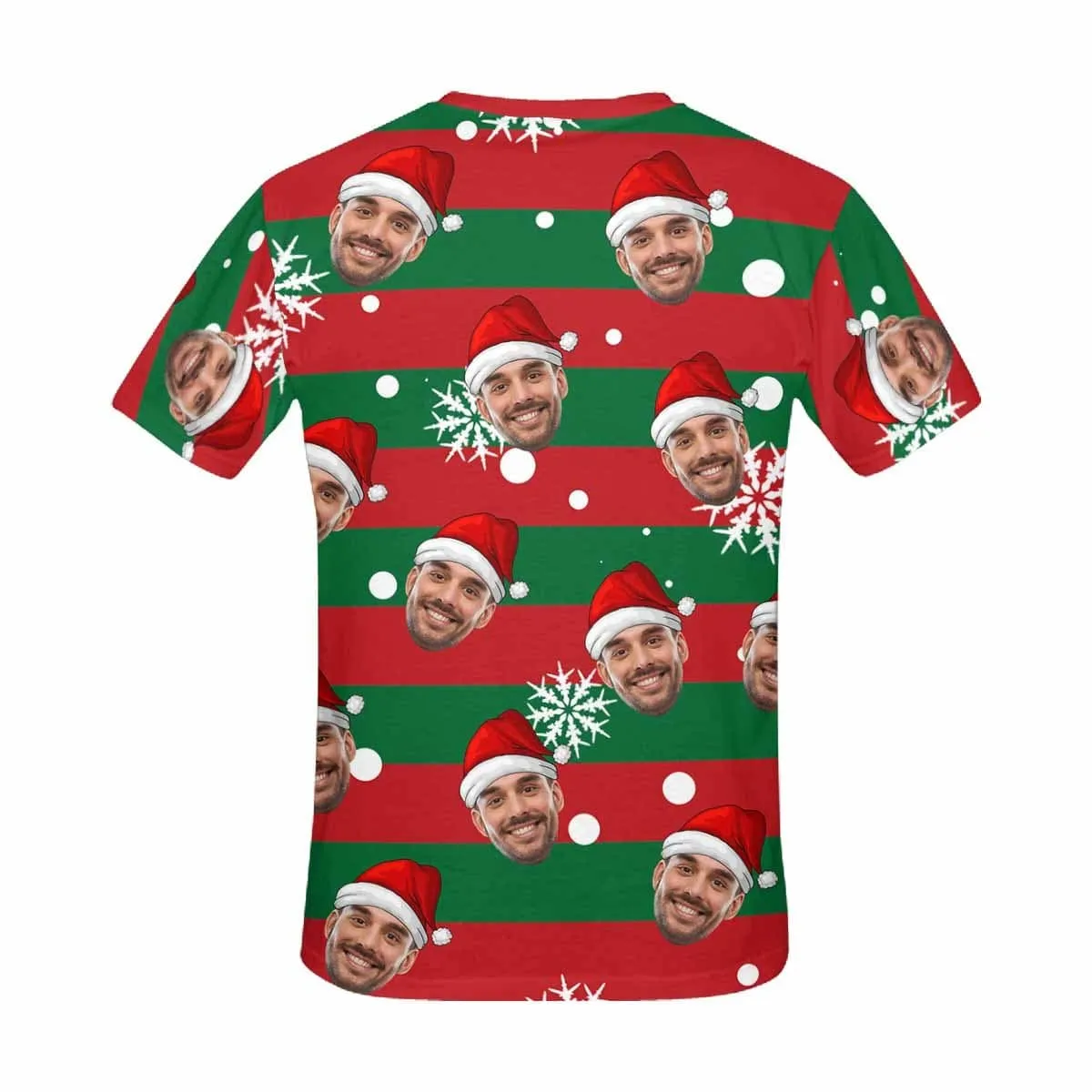 Custom Face Tee Merry Christmas Women's All Over Print T-shirt Design Your Own Shirts Gift for Christmas